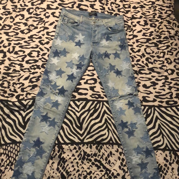 Amiri Men's Chemist Denim Stars Jeans - Picture 1 of 4